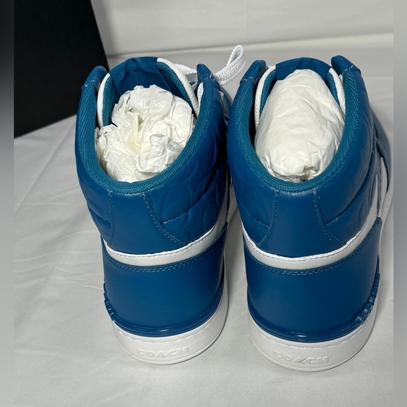 New Authentic Coach Mens Shoes Clip Court High Top Sneaker In Signature Sz 11.5 - Picture 8 of 12